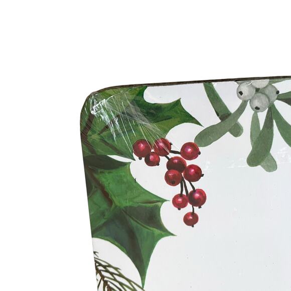 Candy Cane Red Bow Corked Backed Placemats 12in x 16in  Set of 4 Holiday New - Picture 11 of 13